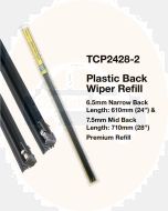 Tridon TCP2428-2 Wiper Refill Plastic - 610mm & 710mm (Combo Pack)