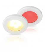 Hella 2JA015247111 EuroLED 75 Dual Colour White Plastic Rim, Screw Mount -12V DC (Warm White/Red)