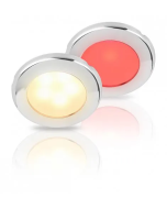 Hella 2JA015247121 EuroLED 75 Dual Colour Stainless Steel Rim, Screw Mount -12V DC (Warm White/Red)