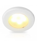Hella 2JA958109111 EuroLED 75 Down Lights Screw mount White Plastic Rims - 24V DC (Warm White Light)