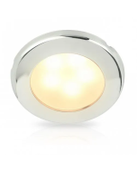 Hella 2JA958109121 EuroLED 75 Down Lights Screw mount Stainless Steel Rims - 24V DC (Warm White Light)