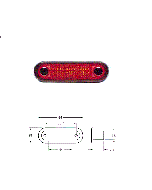 Hella 95951073 LED Wide Rim Rectangular Courtesy Lamp -24V, Red Lens (Red Light)