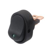 Hella Compact Off-On Rocker Switch - Green LED, 12V DC (4480)