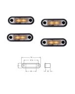 Hella LED Cab Marker Amber Illuminated (Pack of 4) (2057BULK)
