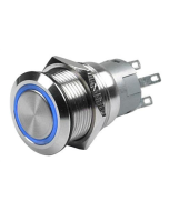 Hella Stainless Steel LED Switches (24V, Blue - Momentary)