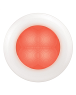 Hella 2XT980508241 Red LED Round Courtesy Lamp - White Plastic Rim (24V)
